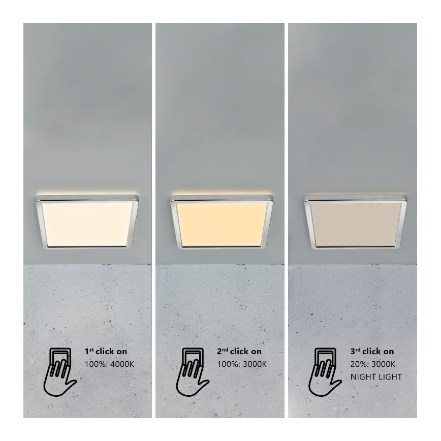 Nordlux - dimeriuojamas LED vonios kambario lubų šviestuvas OJA LED/14,5W/230V 3000/4000K IP54 30x30 cm