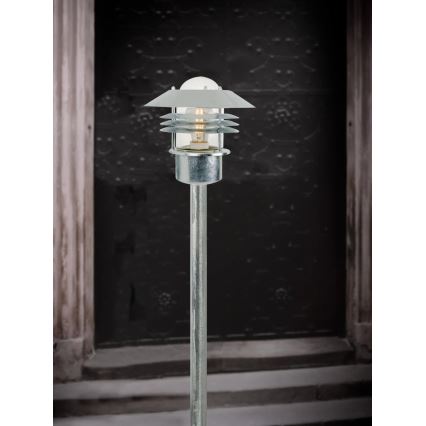 Nordlux - Lauko lempa VEJERS 1xE27/60W/230V IP54 sidabrinė