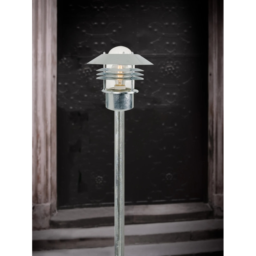 Nordlux - Lauko lempa VEJERS 1xE27/60W/230V IP54 sidabrinė