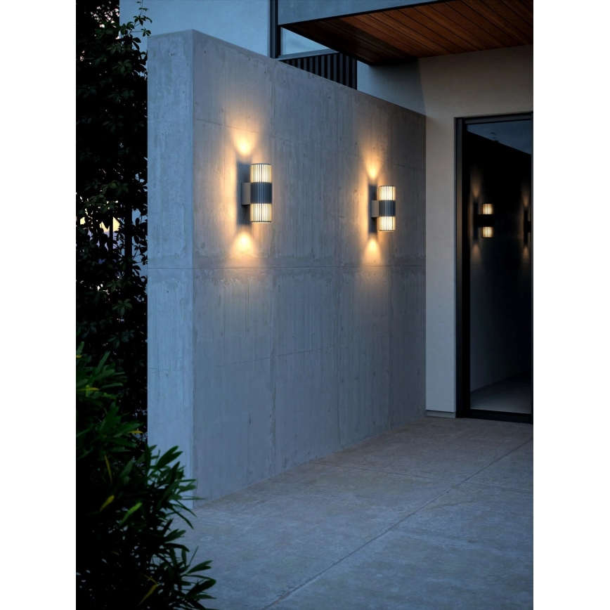 Nordlux - Lauko sieninis šviestuvas ALUDRA 2xE27/15W/230V IP54 antracitas