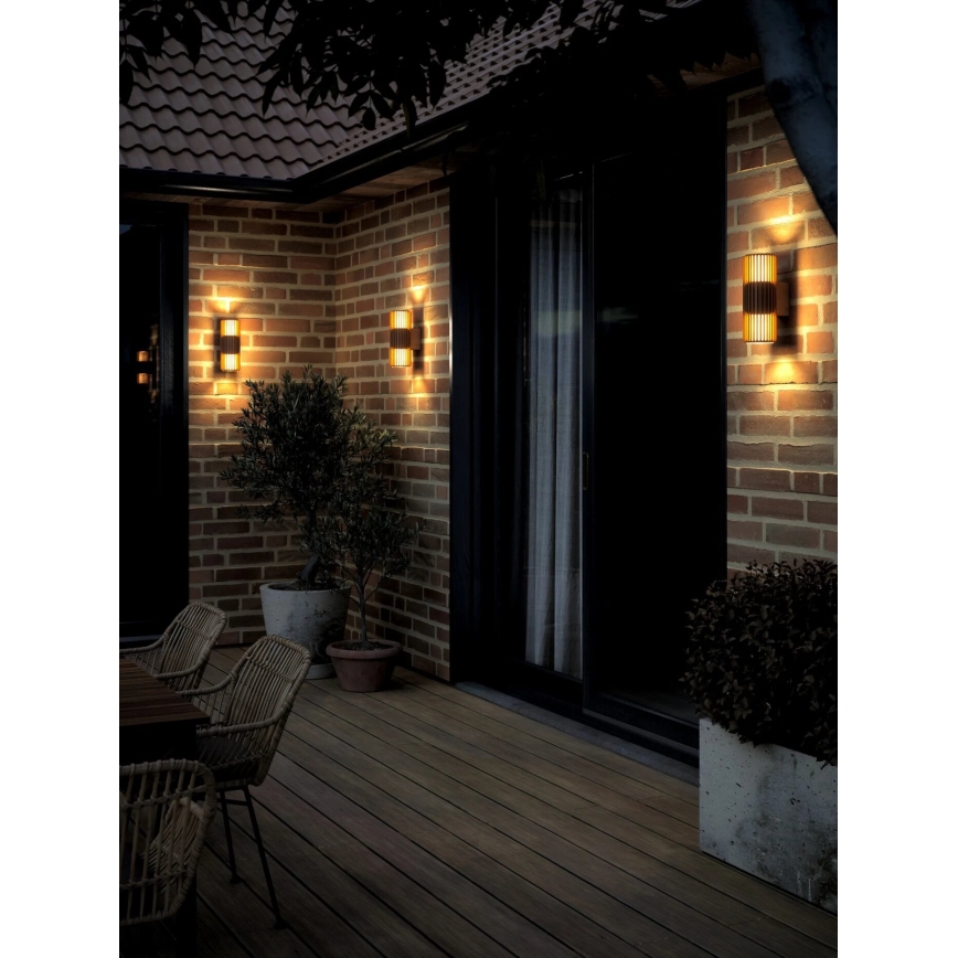 Nordlux - Lauko sieninis šviestuvas ALUDRA 2xE27/15W/230V IP54 ruda