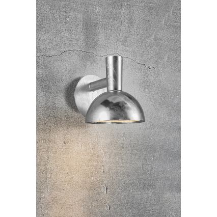 Nordlux - Lauko sieninis šviestuvas ARKI 1xE27/20W/230V IP54 sidabras