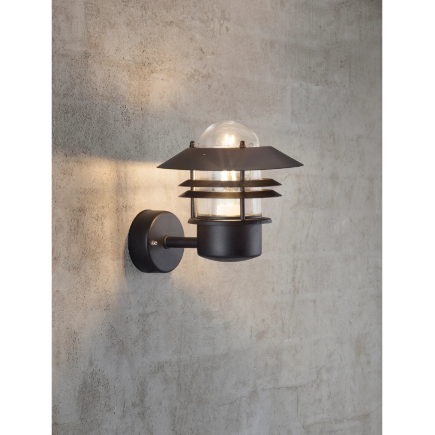 Nordlux - Lauko sieninis šviestuvas BLOKHUS 1xE27/60W/230V IP54 juoda