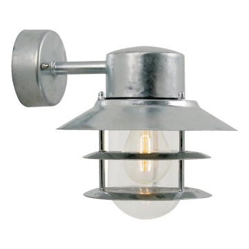 Nordlux - Lauko sieninis šviestuvas BLOKHUS 1xE27/60W/230V IP54 sidabras