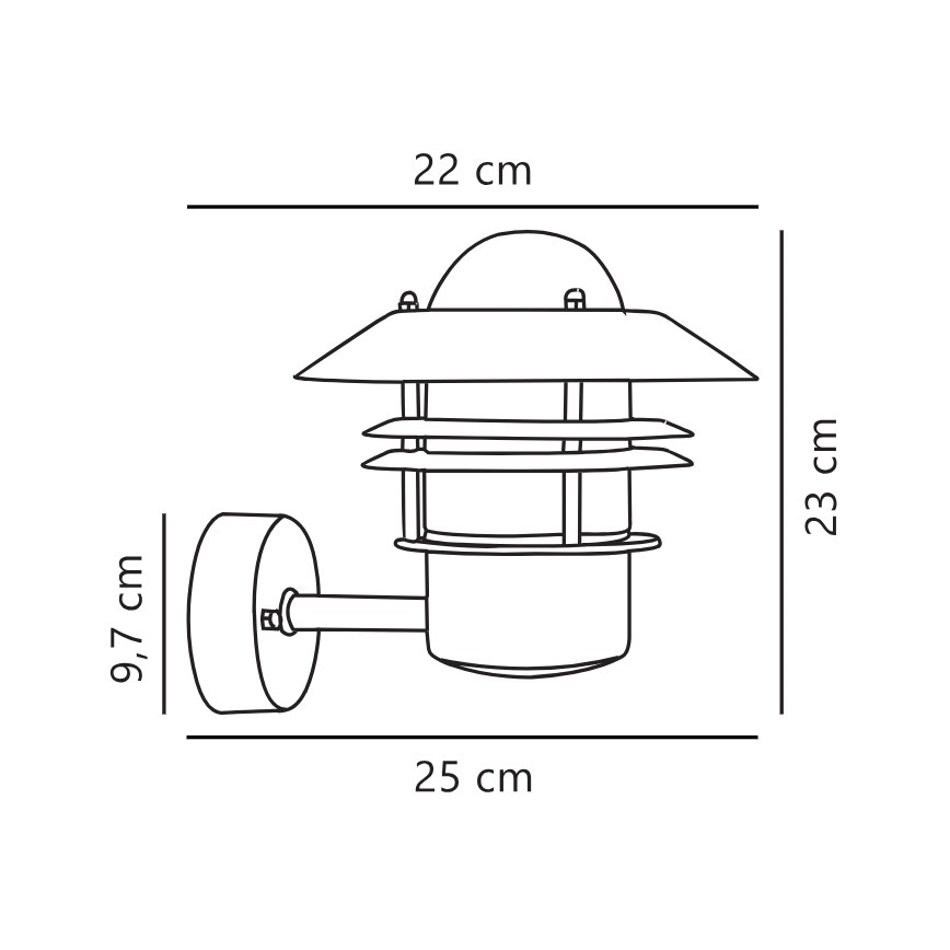 Nordlux - Lauko sieninis šviestuvas BLOKHUS 1xE27/60W/230V IP54 varis