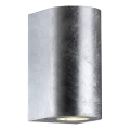 Nordlux - Lauko sieninis šviestuvas CANTO 2xGU10/28W/230V IP44 sidabrinis