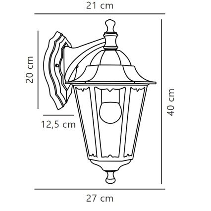 Nordlux - Lauko sieninis šviestuvas CARDIFF 1xE27/60W/230V IP44