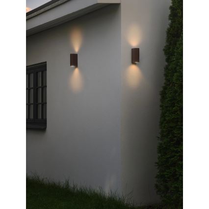 Nordlux - Lauko sieninis šviestuvas DION 2xGU10/25W/230V IP44 rezavá