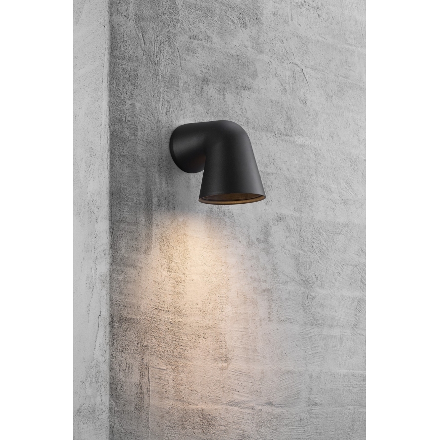 Nordlux - Lauko sieninis šviestuvas FRONT 1xGU10/28W/230V IP44 juoda