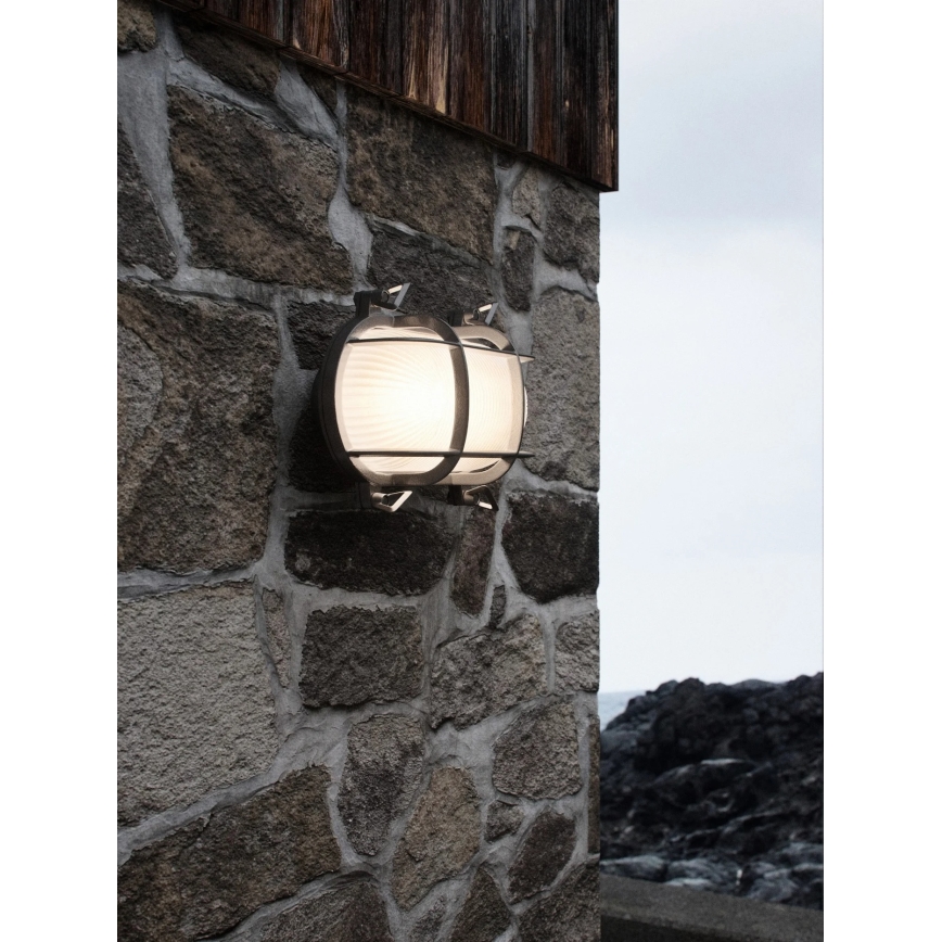 Nordlux - Lauko sieninis šviestuvas HELFORD 1xE27/12,5W/230V IP64 pilkas
