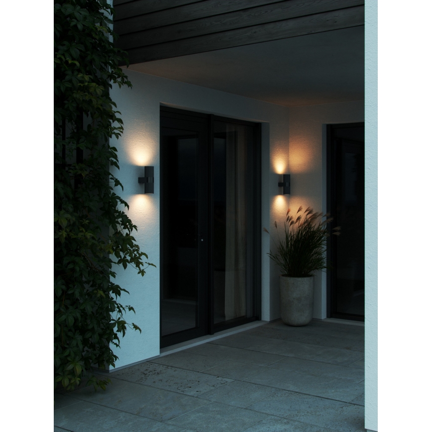 Nordlux - Lauko sieninis šviestuvas KYKLOP 2xGU10/25W/230V IP54 juoda