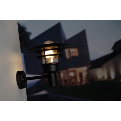 Nordlux - Lauko sieninis šviestuvas LONSTRUP 1xE27/60W/230V IP44 juoda