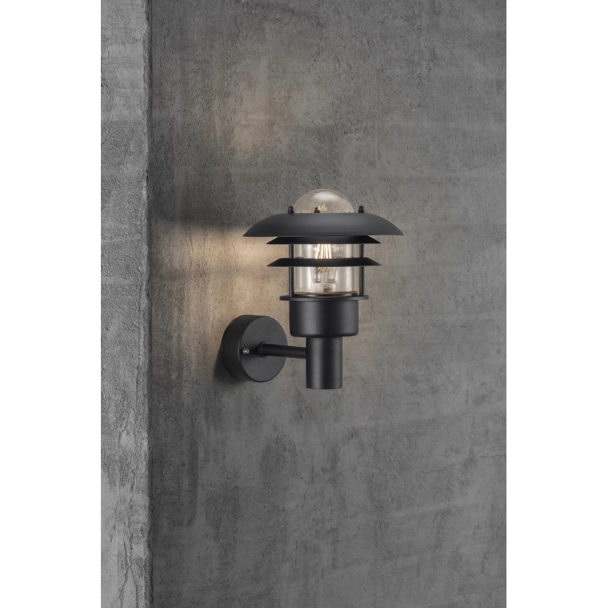 Nordlux - Lauko sieninis šviestuvas LONSTRUP 1xE27/60W/230V IP44 juoda
