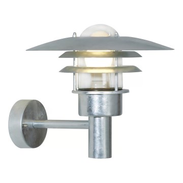 Nordlux - Lauko sieninis šviestuvas LONSTRUP 1xE27/60W/230V IP44 sidabras