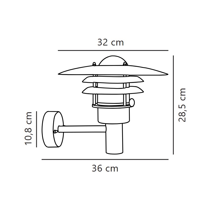 Nordlux - Lauko sieninis šviestuvas LONSTRUP 1xE27/60W/230V IP44 sidabras