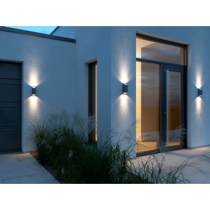 Nordlux - Lauko sieninis šviestuvas NICO 2xGU10/25W/230V IP54 antracitas