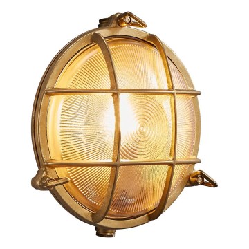 Nordlux - Lauko sieninis šviestuvas POLPERRO 1xE27/12,5W/230V IP64 žalvaris