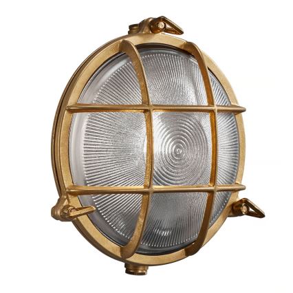 Nordlux - Lauko sieninis šviestuvas POLPERRO 1xE27/12,5W/230V IP64 žalvaris