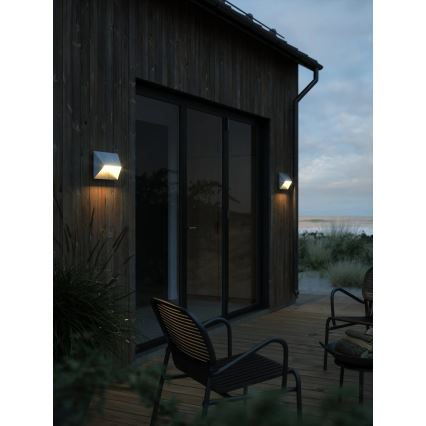 Nordlux - Lauko sieninis šviestuvas PONTIO 2xGU10/25W/230V IP54 sidabrinis