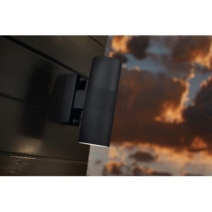 Nordlux - Lauko sieninis šviestuvas TIN 2xGU10/35W/230V IP54 juoda