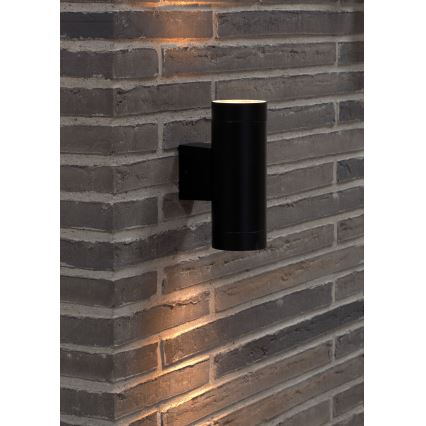 Nordlux - Lauko sieninis šviestuvas TIN 2xGU10/35W/230V IP54 juoda