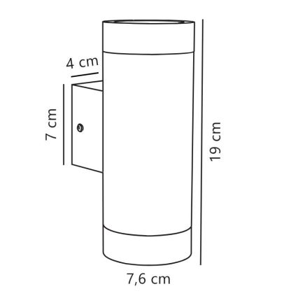 Nordlux - Lauko sieninis šviestuvas TIN 2xGU10/35W/230V IP54 juoda