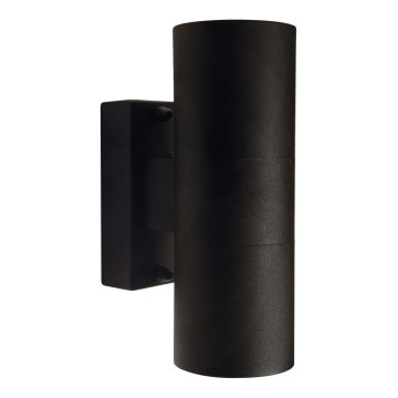 Nordlux - Lauko sieninis šviestuvas TIN 2xGU10/35W/230V IP54 juoda