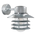 Nordlux - Lauko sieninis šviestuvas VEJERS 1xE27/60W/230V IP54 sidabrinis
