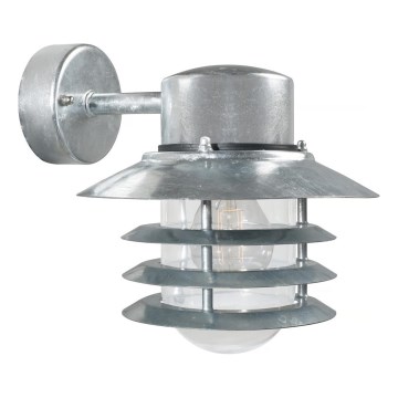 Nordlux - Lauko sieninis šviestuvas VEJERS 1xE27/60W/230V IP54 sidabrinis