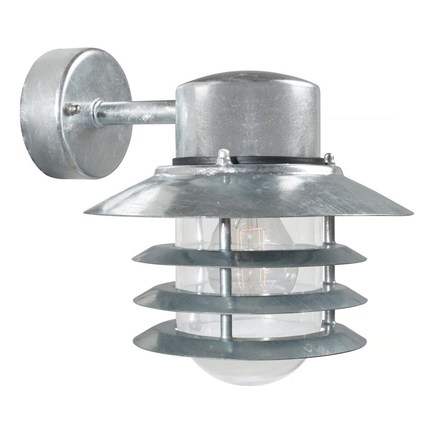 Nordlux - Lauko sieninis šviestuvas VEJERS 1xE27/60W/230V IP54 sidabrinis