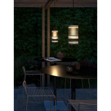 Nordlux - Lauko sietynas ant virvės COUPAR 1xE27/25W/230V IP33 diametras 13 cm kreminė
