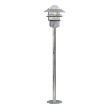 Nordlux - Lauko šviestuvas BLOKHUS 1xE27/60W/230V IP54 sidabrinis 92 cm