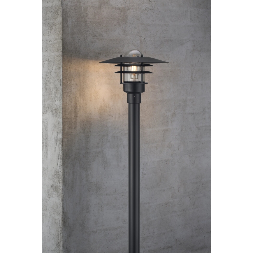 Nordlux - Lauko šviestuvas LONSTRUP 1xE27/60W/230V IP44 juoda 116 cm