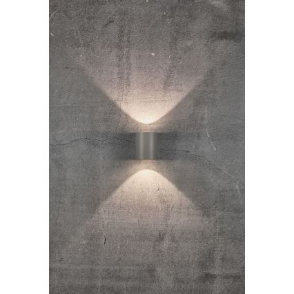 Nordlux - LED Lauko sieninis šviestuvas CANTO 2xLED/5,5W/230V IP44 pilka