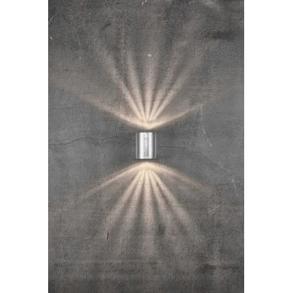 Nordlux - LED lauko sieninis šviestuvas CANTO 2xLED/6W/230V IP44 sidabrinis