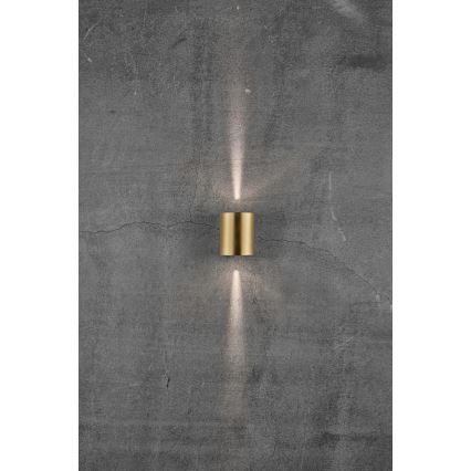Nordlux - LED lauko sieninis šviestuvas CANTO 2xLED/6W/230V IP44 žalvaris