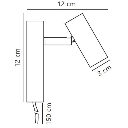 Nordlux - LED pritemdomas akcentinis sieninis šviestuvas OMARI LED/3,2W/230V juoda