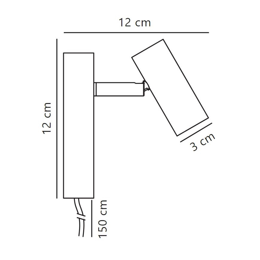 Nordlux - LED pritemdomas akcentinis sieninis šviestuvas OMARI LED/3,2W/230V juoda