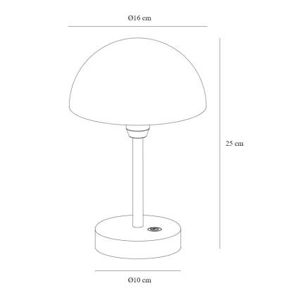 Nordlux - LED Pritemdoma įkraunama lauko stalinė lempa ELLEN LED/2,8W/3,7V IP44 juoda