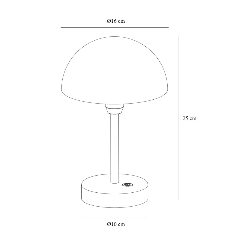 Nordlux - LED Pritemdoma įkraunama lauko stalinė lempa ELLEN LED/2,8W/3,7V IP44 juoda