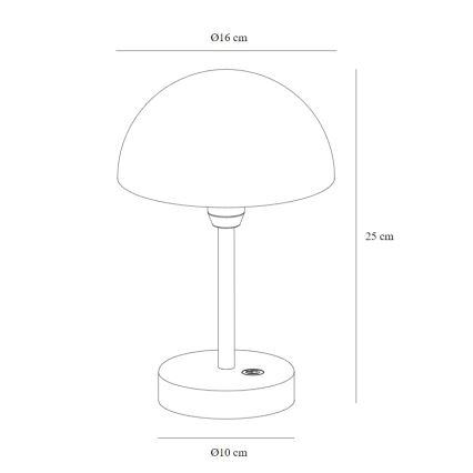 Nordlux - LED Pritemdoma įkraunama lauko stalinė lempa ELLEN LED/2,8W/3,7V IP44 smėlio spalva