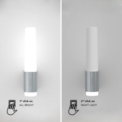 Nordlux - LED Pritemdomas sieninis vonios šviestuvas HELVA LED/6,8W/230V IP44 CRI 90 blizgus chromas