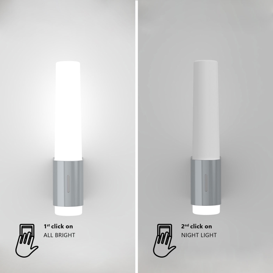 Nordlux - LED Pritemdomas sieninis vonios šviestuvas HELVA LED/6,8W/230V IP44 CRI 90 blizgus chromas