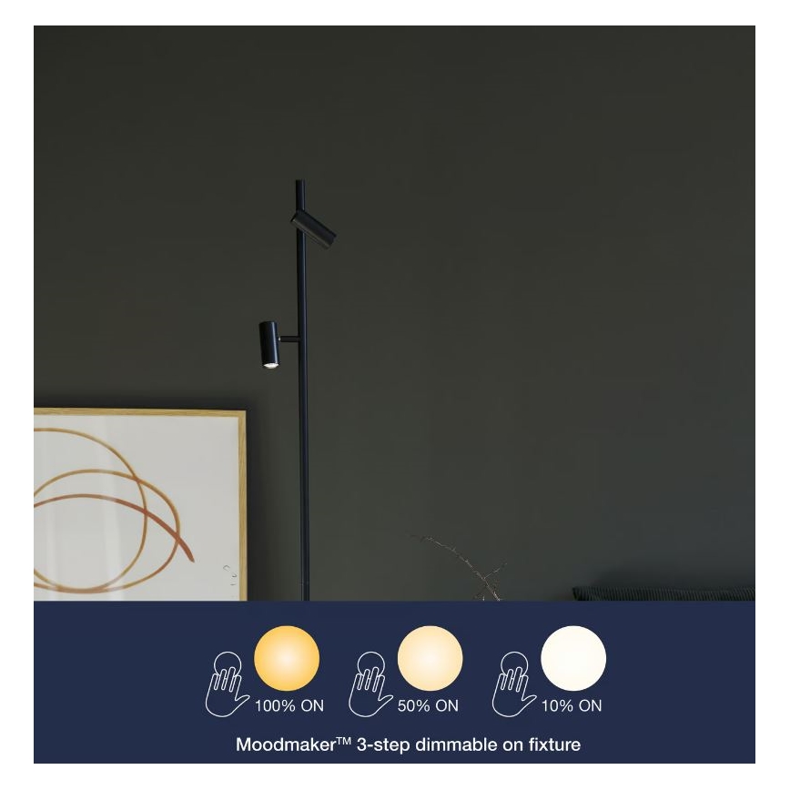Nordlux - LED pritemdomas jutiklinis toršeras OMARI 2xLED/3,2W/230V juodas
