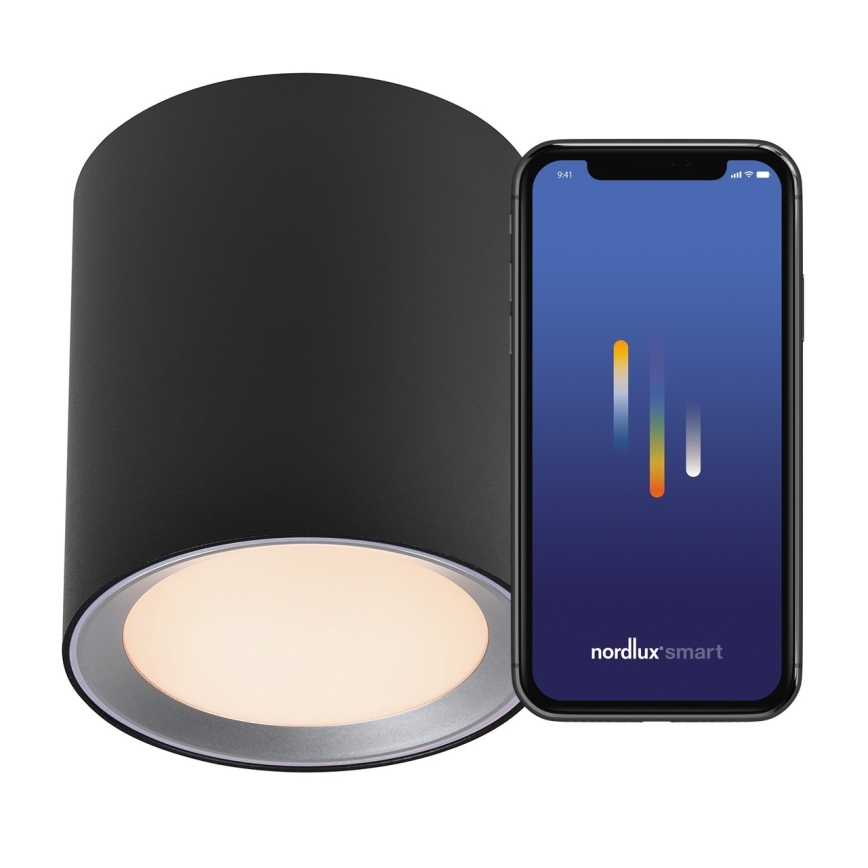 Nordlux - LED pritemdomas vonios šviestuvas LANDON SMART LED/8W/230V 2700-6500K IP44 juoda