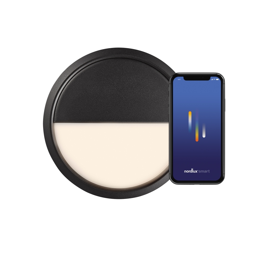 Nordlux - LED Reguliuojamas lauko sieninis šviestuvas AVA SMART LED/9,5W/230V 2700K IP54 juoda