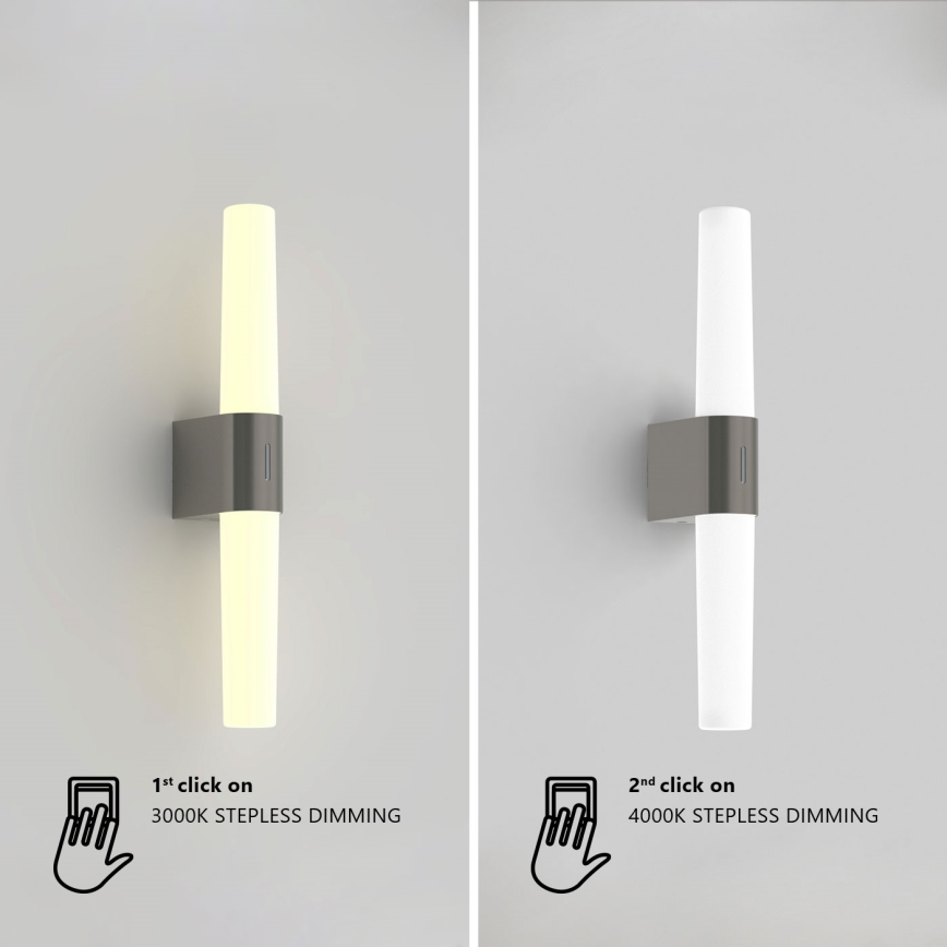 Nordlux - LED Reguliuojamas vonios veidrodžio apšvietimas HELVA LED/9,5W/230V IP44 3000/4000K CRI 90 matinis chromas