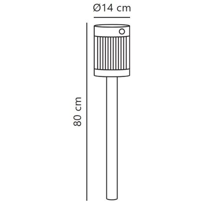 Nordlux - LED saulės lempa COUPAR LED/3,2W/5V 3000K IP44 juoda 1800 mAh