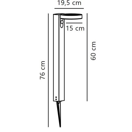 Nordlux - LED Saulės lempa su jutikliu RICA LED/5W/3,7V 2200 mAh IP44