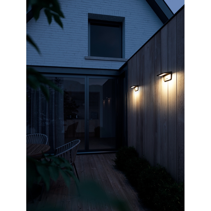 Nordlux - LED Saulės sieninis šviestuvas su jutikliu AGENA LED/5W/3,7V IP44 2200 mAh